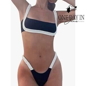 Aleumdr Crop Cheeky Bikini Swimsuit Size S